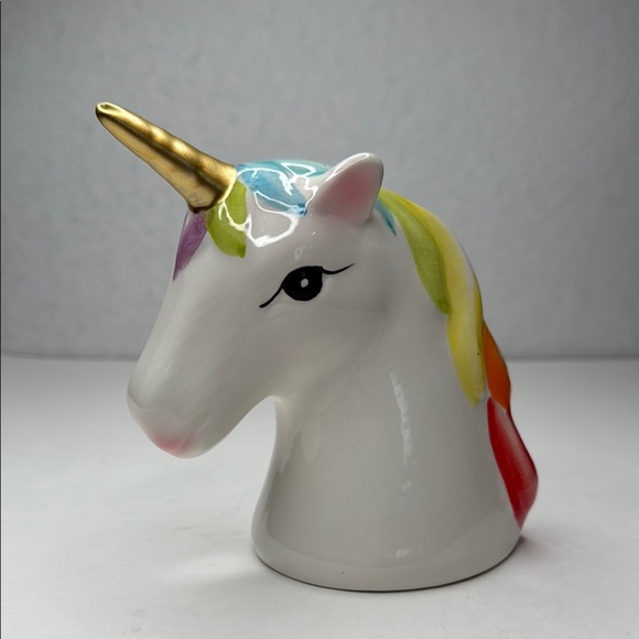 NWOT Colorful Unicorn Bundle Ceramic Figurine and Soft Cover Journal Gift 128 pg - Picture 2 of 8